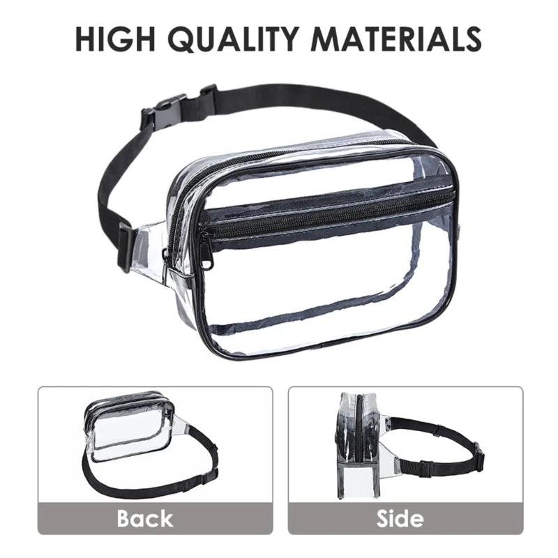 Clear PVC Waist Fanny Packs Phone Holder Sling Chest Pouch Travel Gym Sports Bag