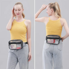 Clear PVC Waist Fanny Packs Phone Holder Sling Chest Pouch Travel Gym Sports Bag