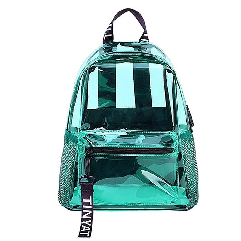 Clear PVC Women Backpack Transparent Solid Backpack Travel School Backpack Bag