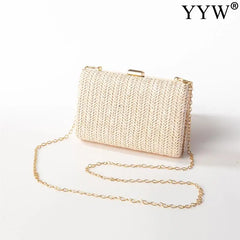 Woven Straw Clutch Bag for Women Wedding Party Handbag