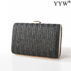 Woven Straw Clutch Bag for Women Wedding Party Handbag