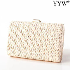Woven Straw Clutch Bag for Women Wedding Party Handbag