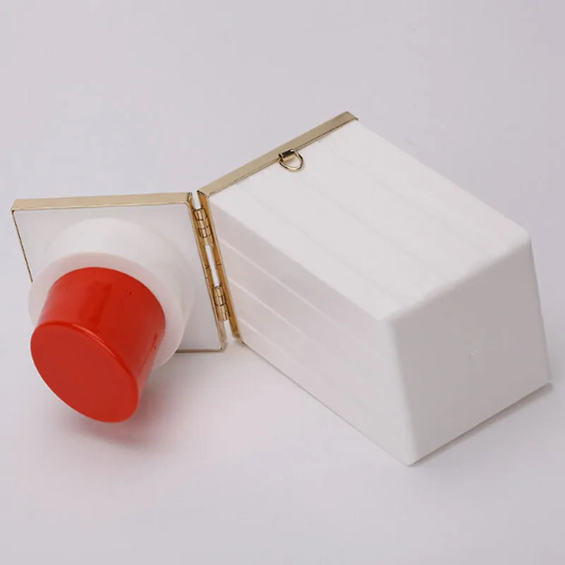 Lipstick Shape Clutch Evening Bag Chain Purse Party Beauty