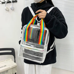 Transparent Backpack for College Students Women Waterproof Schoolbag
