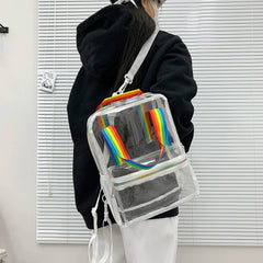 College Students Transparent Backpacks Women Backpack Waterproof