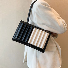 PU Leather Pleated Shoulder Bag Small Underarm Bag For Women