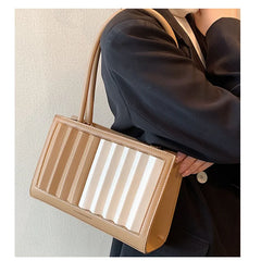 PU Leather Pleated Shoulder Bag Small Underarm Bag For Women