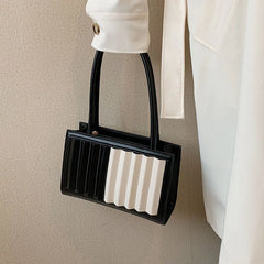PU Leather Pleated Shoulder Bag Small Underarm Bag For Women