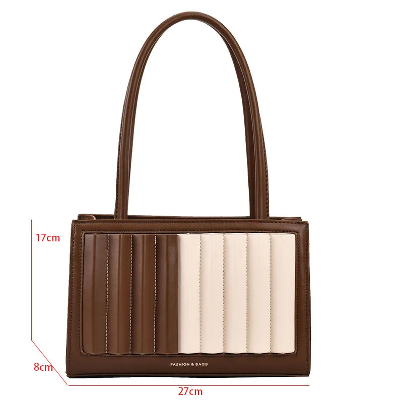 PU Leather Pleated Shoulder Bag Small Underarm Bag For Women