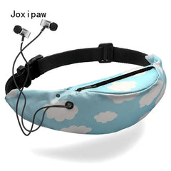 Colorful Print Waist Bag for Men Women Fanny Packs Outdoor Sports Belt Bag