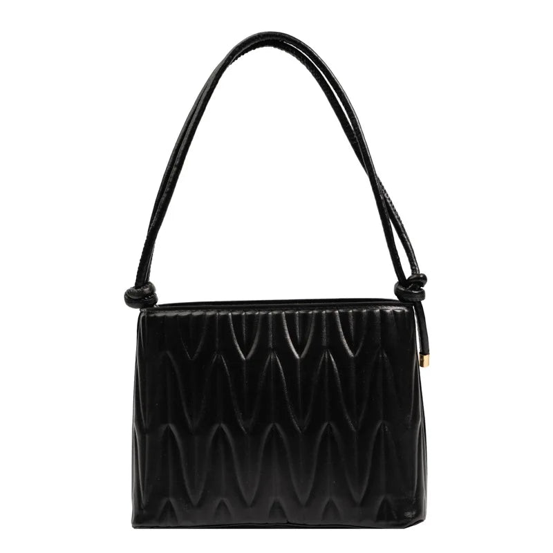 Embroidered Thread Womens Shoulder Bag Travel Purse Bucket Bag