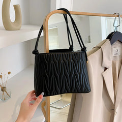 Embroidered Thread Womens Shoulder Bag Travel Purse Bucket Bag