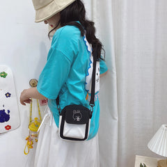 Women's Cartoon Printing Crossbody Shoulder Bag Mini Handbag Flap Purse