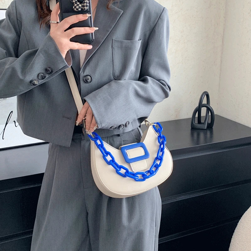 Contrasting Colors Shoulder Bags for Women Chains Handbags Crossbody Bags