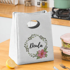 Garland Print Lunch Bag for Women Portable Lunchbags Thermal Breakfast Box