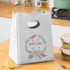 Garland Print Lunch Bag for Women Portable Lunchbags Thermal Breakfast Box