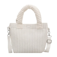 Versatile Corduroy Bucket Shoulder Bag for Women