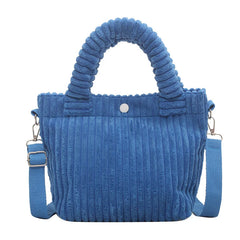 Women's Corduroy Shoulder Bag Bucket Black