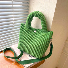 Corduroy Women's Shoulder Bag Crossbody Bucket Handbag