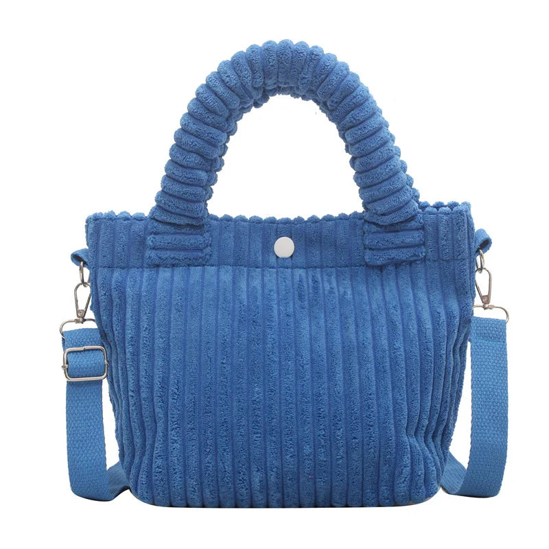 Corduroy Women's Shoulder Bag Crossbody Bucket Handbag