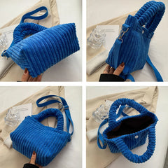 Corduroy Women's Shoulder Bag Crossbody Bucket Handbag