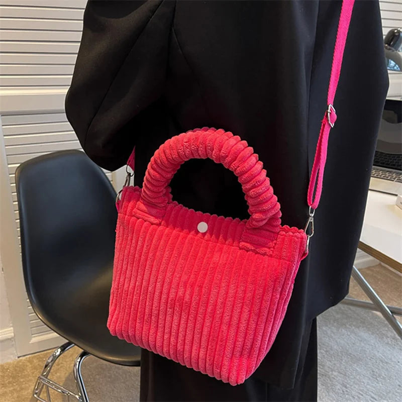 Women's Casual Corduroy Shoulder Bag