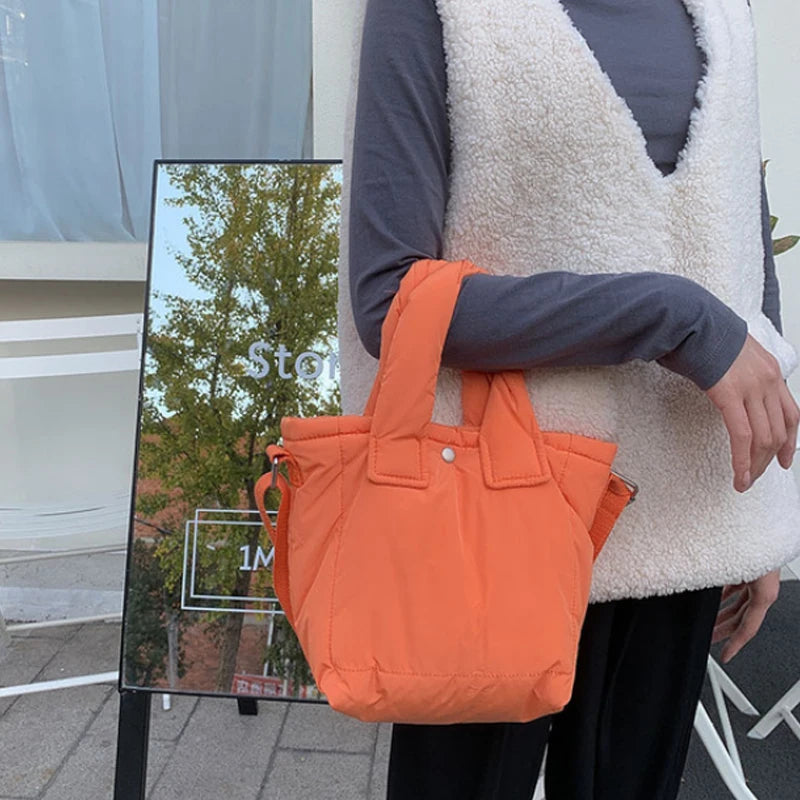 Cotton Padded Bags Small Candy Women Shoulder Bag Lady Tote Handbags Crossbody