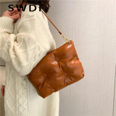 Quilted Crossbody Bag for Women Padded Shoulder Tote Purse