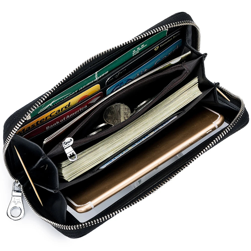 Cow Leather Women RFID Phone Bag Shoulder Purse Wallet Case