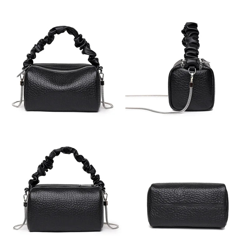 Cow Leather Chain Women Shoulder Crossbody Bags Ladies Tote Sac Handbags