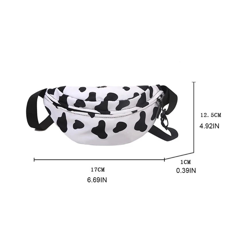 Cows Print Waist Pack Fanny Pack for Women Girls Small Adjustable Hip Pack Bum B