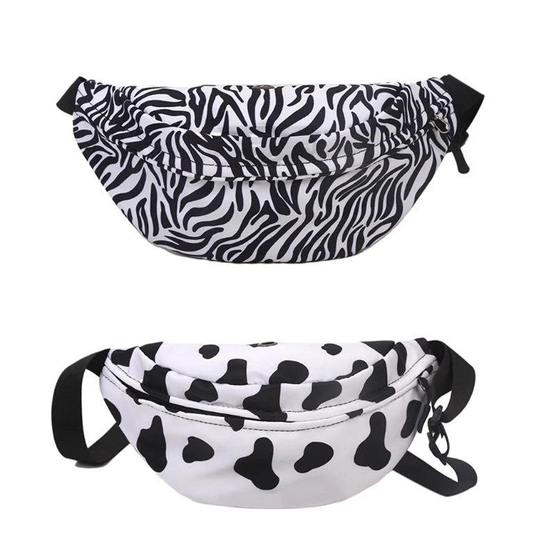Cows Print Waist Pack Fanny Pack for Women Girls Small Adjustable Hip Pack Bum B