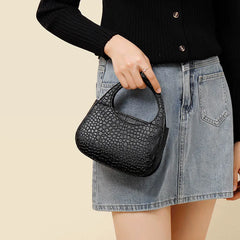 Crocodile Pattern Shoulder Womens Bag PU Leather Short Handle Mini Handbag