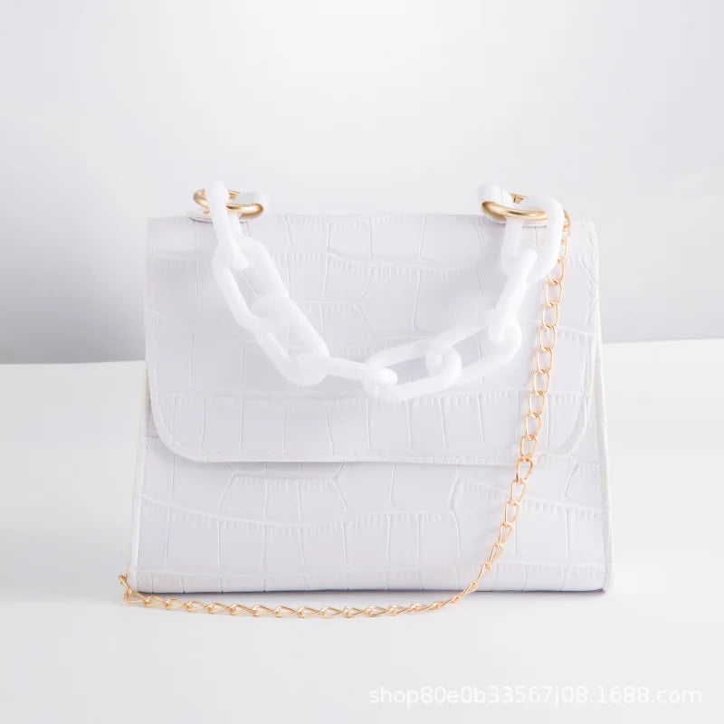 Crocodile Pattern Female Handbag Small Square Bag for Women