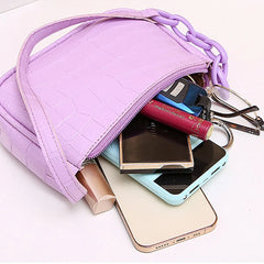 Crocodile Pattern Mini Shoulder Bag Clutch Purse