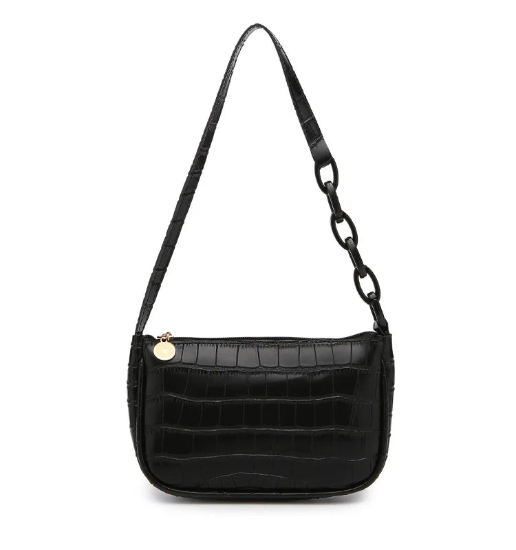 Crocodile Pattern Mini Shoulder Bag Clutch Purse
