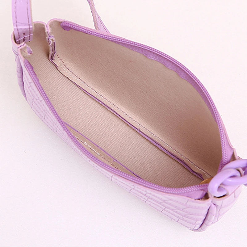 Crocodile Pattern Mini Shoulder Bag Clutch Purse