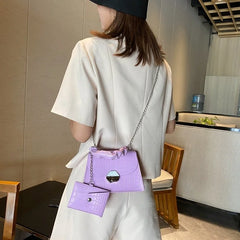 Crocodile Pattern Women Shoulder Bag Chain Handbag Female Travel Tote