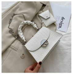 Crocodile Pattern Women Shoulder Bag Chain Handbag Female Travel Tote