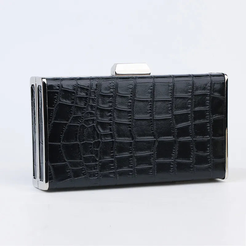 Crocodile Women Chain Messenger Bag PU Leather Clutch Envelope Party Bags