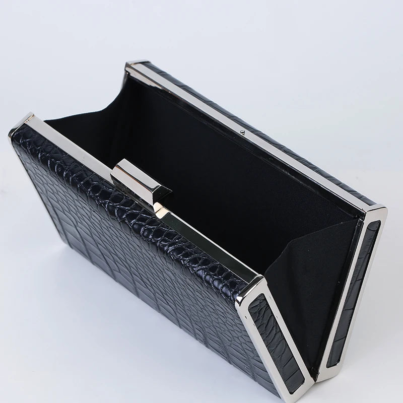 Crocodile Women Chain Messenger Bag PU Leather Clutch Envelope Party Bags
