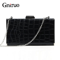 Crocodile Women Chain Messenger Bag PU Leather Clutch Envelope Party Bags