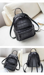 Crocodile Women Backpack Small Schoolbags For Girls Daypack Bagpack PU Leather F