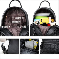 Crocodile Women Backpack Small Schoolbags For Girls Daypack Bagpack PU Leather F