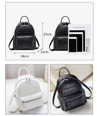 Crocodile Women Backpack Small Schoolbags For Girls Daypack Bagpack PU Leather F