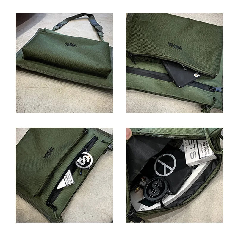 Canvas Cross Chest Bag Hip Hop Tactical Streetwear