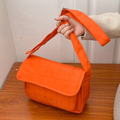 Embroidered Crossbody Bag Rhombus Design Oxford Handbag