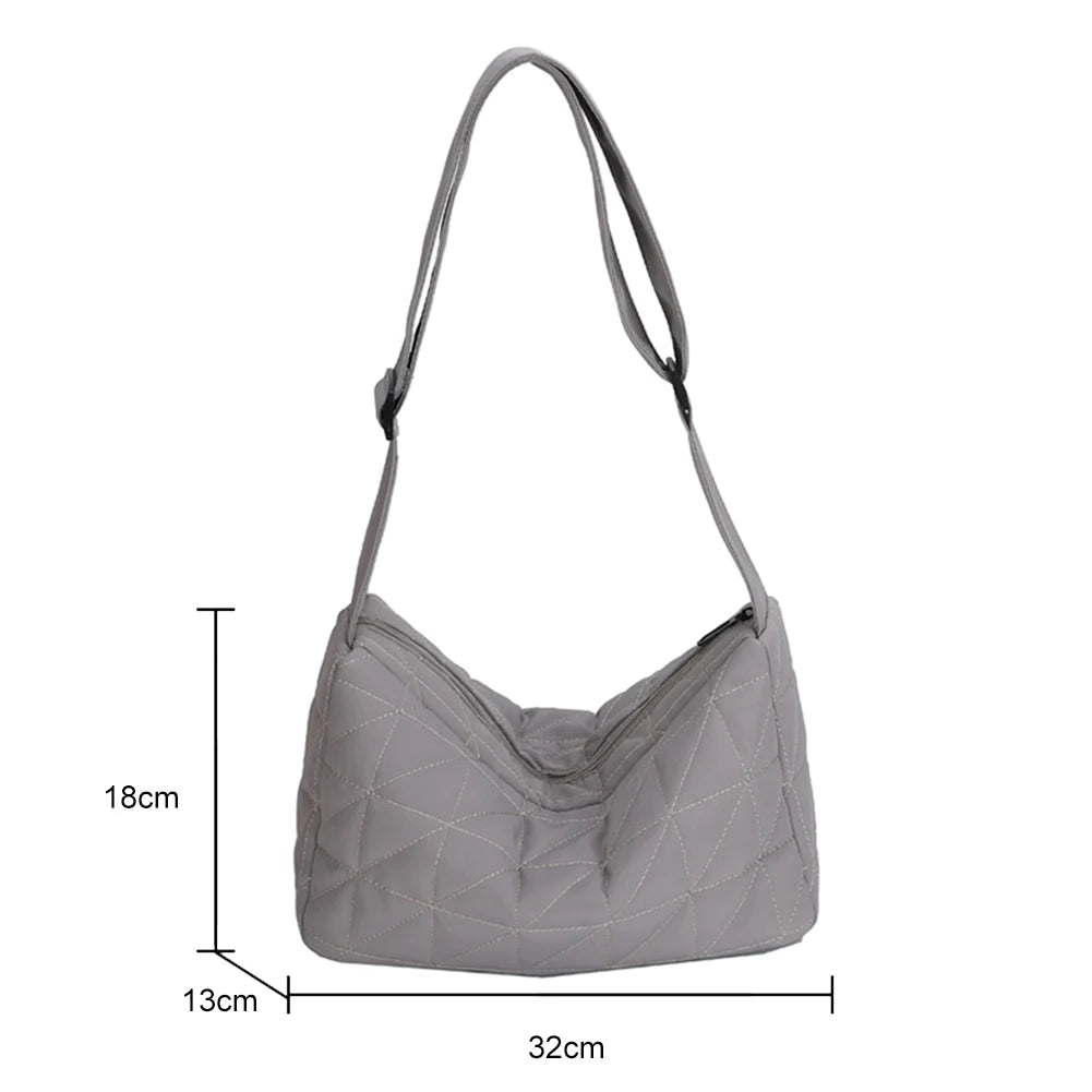 Cotton Padded Crossbody Bag for Autumn Winter