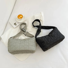 Cotton Padded Crossbody Bag for Autumn Winter