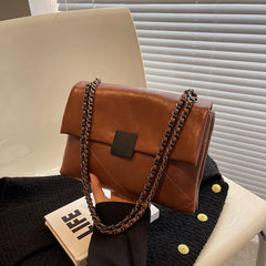 Women's Chain Crossbody Bag PU Leather Messenger Bag